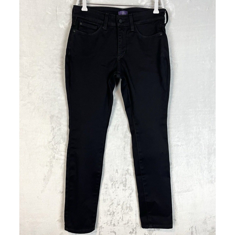 NYDJ Women Pant 8P Black ALINA Skinny Stretch Legging High Rise Made USA Casual